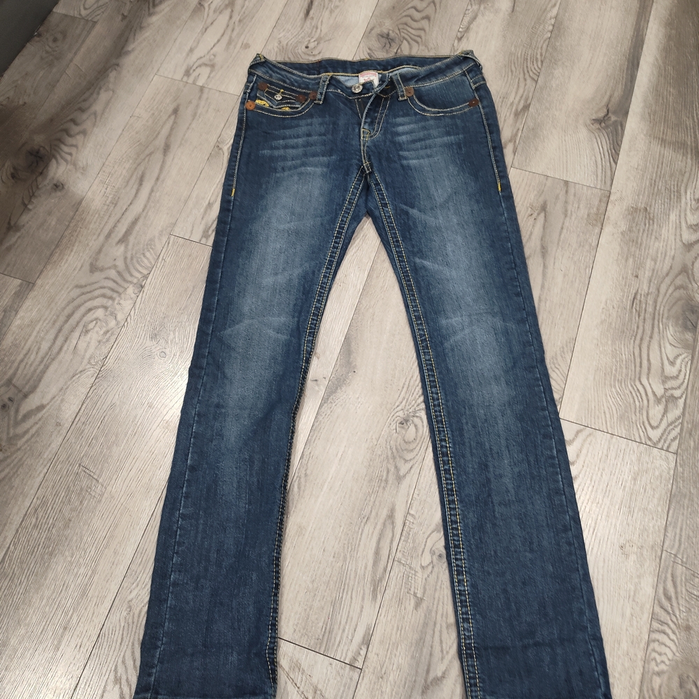 True Religion Women's Boot Cut Jeans in Dark Blue Wash
